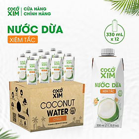 THÙNG 12 Hộp Nước dừa đóng hộp Cocoxim Tắc dung tích 330ml/Hộp