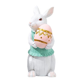 Easter Rabbit Statue Bunny Figurine Ornament for Bookcase Festival Decor