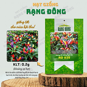 Hạt giống Ớt Kiểng Ngũ Sắc Rd 825 (0,2g~25 hạt) trái sai, ăn được, trồng làm kiểng, quanh năm - Hạt giống Rạng Đông