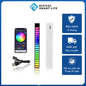 Mua Thanh đèn Led nháy theo nhạc RGB đa sắc - mẫu đèn led cảm ứng âm thanh dùng pin sạc  chất liệu Aluminum cao cấp - có APP điều khiển chuyên nghiệp
