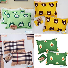 Mua VỎ GỐI nằm Bơ xanh chất Poly cotton | Size lồng ruột 45x65cm (Được lựa mẫu