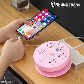 Ổ Cắm Điện Thông Minh OD-815 - Cuộn Dây Gọn Gàng - Tích Hợp Đèn Led - Dây Điện Dài 2m8