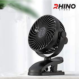 Quạt để bàn văn phòng mini Rhino F201 tích điện 3 mức độ gió - Hàng chính hãng