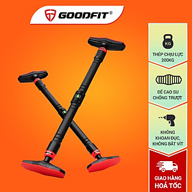 Thanh xà đơn gắn cửa, xà đơn treo tường GoodFit chịu lực 200kg, chốt khóa an toàn chông trượt tập luyện tại nhà GF201PU - 96-135cm