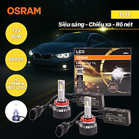 Combo 2 Bóng Đèn Led HL Premium Next Level OSRAM Dùng Cho Xe ô Tô Xe Máy Chân H1 H4 H19 H7 H11 HB3 HB4 HIR2 - Nhập Khẩu Chính Hãng