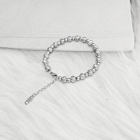 Dây chuyền nữ kiểu bi inox chạm chiếu sáng đẹp, không đen