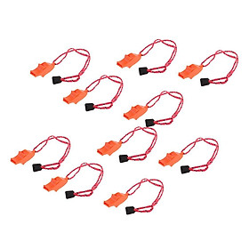10 Pack Emergency Whistles, High Pitch Survival Signal Whistle with Lanyard for Outdoor Camping Hiking Boating Hunting Fishing