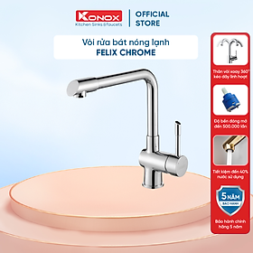 Mua Vòi rửa bát xoay 360 độ Konox  Model Felix  Bề mặt mạ vân đá  Hàng chính hãng