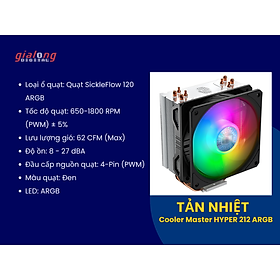 Mua Quạt tản nhiệt Cooler Master HYPER 212 ARGB - Hàng chính hãng