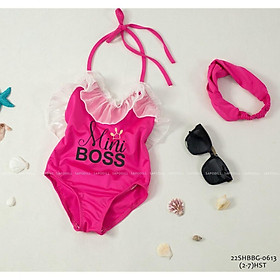 Bộ đồ bơi liền mảnh bodysuit cho bé gái phối turban dễ thương size 10-20kg hàng thiết kế cao cấp