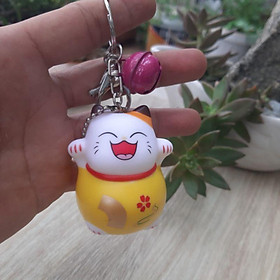 MÓC KHÓA MÈO MAY MẮN DỄ THƯƠNG LOẠI MÓC TO CÓ CHUÔNG