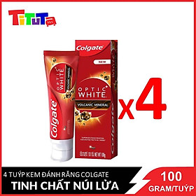 Bộ 4 kem đánh răng làm trắng răng Colgate Optic White từ khoáng núi lửa 100g