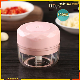 Máy xay mini HT SYS - Sạc Điện - Máy Xay Hành, Tỏi, Rau Củ ,Thịt Dung Tích 250ml / 100ml- Giao màu ngẫu nhiên - Hàng Nhập Khẩu