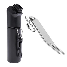 Alloy Golf Putting Green Divot Repair Tool Fork & Club Water Clena Brush