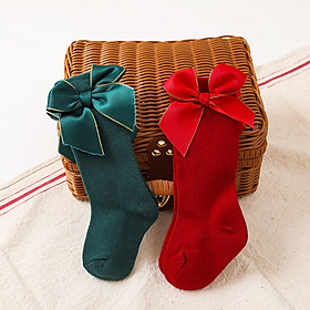 Set 2 đôi vớ tất chân len tone màu Giáng sinh Noel cho bé sơ sinh và trẻ em nhỏ siêu xinh