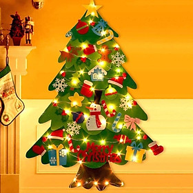 Mua Cây thông noel treo tường - Đồ trang trí noel bằng vải dạ - Gồm 42 chi tiết