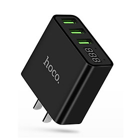 Củ Sạc Điện Thoại Hoco C15 - 3 Cổng USB 3A + Tặng Kèm 01 Cáp Sạc IPhone - Hàng Chính Hãng