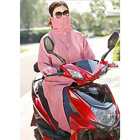 Áo choàng dài chống nắng kẻ sọc