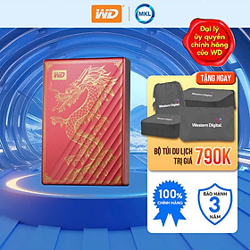 Mua  TẶNG TÚI DU LỊCH 15.8-11.11  Ổ cứng di động 2TB WD My Passport Ultra Limited Edition Dragon USB 3.2 Type-C Hàng chính hãng