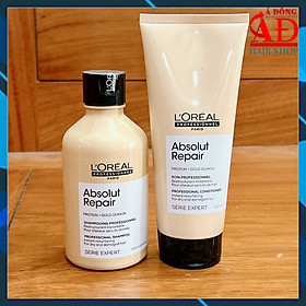 Bộ dầu gội xả phục hồi tóc L'oreal Serie Expert Lipidium Absolut Repair Instant resurfacing 300ml