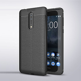 Ốp lưng Silicon Auto Focus giả da, chống sốc dành cho Nokia 8 - Hàng Chính Hãng