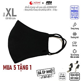 Khẩu trang vải Azumikichi màu đen, khẩu trang thời trang cao cấp sang trọng