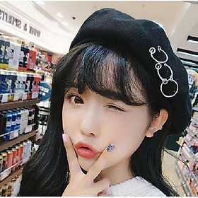 Nón nỉ, mũ nồi đính khoen tròn A194