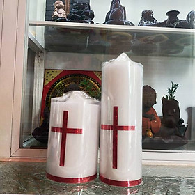 Nến đèn cầy bơ Công giáo (Thiên chúa giáo)(2 size) - thờ cúng