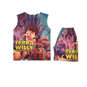 Đồ bộ ba lỗ 3D Hình Terra Willy cho bé trai 10-40kg