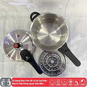 Nồi áp suất đun ga đáy từ Elmich dung tích 4L, size 20cm, Inox 304-Hàng chính hãng