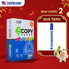 Combo 10 Ream giấy A5 70 gsm IK Copy (500 tờ) - Hàng nhập khẩu Indonesia hàng nguyên thùng tiện lợi hơn