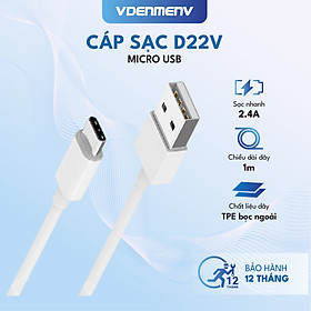 Mua Dây Cáp Sạc Micro USB VDENMENV D22V Hỗ Trợ Sạc Nhanh  Truyền Dữ Liệu  Dài 1M-Hàng chính hãng
