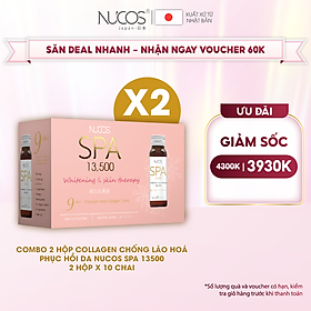 Combo 2 Hộp Collagen uống thủy phân hỗ trợ chống lão hóa phục hồi da Nucos Spa 13500​ 10 chai x 50ml