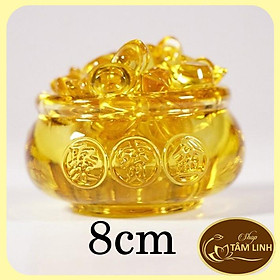 Mua Hủ Vàng Bát Tụ Bảo Bằng Lưu Ly ( 6cm - 8cm - 10cm ) Chiêu Lộc Tụ Tài + Nhiều Kim Nguyên Bảo mang lại tài lộc cho gia chủ