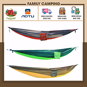 Võng vải dù đôi cắm trại dã ngoại du lịch tiện dụng, võng ngủ rộng cho 2 người AoTu