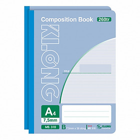 Lốc 2 Sổ May Dán Gáy Klong A4 MS 310 (260 Trang) - Xanh