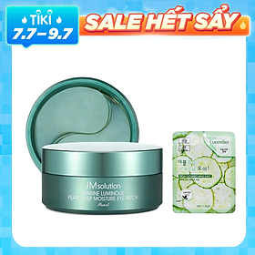 Mặt Nạ Giảm Thâm Quầng Mắt Ngọc Trai JM Solution Marine Luminous Pearl Deep Moisture Mask 90g/60pcs + Tặng Kèm 1 Mặt Nạ Dưỡng Da Dưa leo 3W Clinic