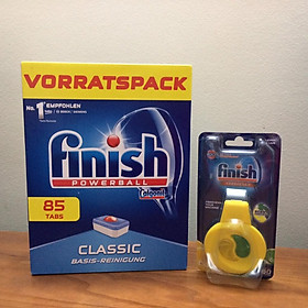 Viên rửa bát Finish 85 viên + Tinh dầu cheo Finish khử mùi