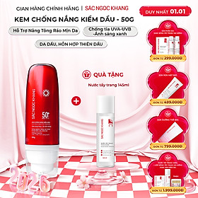 [Mới] Kem Chống Nắng Kiềm Dầu SẮC NGỌC KHANG 50g - bảo vệ toàn diện, kiểm soát bóng dầu hiệu quả