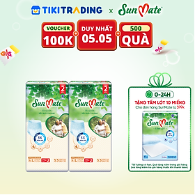 [Mẫu mới] Combo 2 Tã quần SunMate siêu khô thoáng G1 mới size L-14+2 miếng
