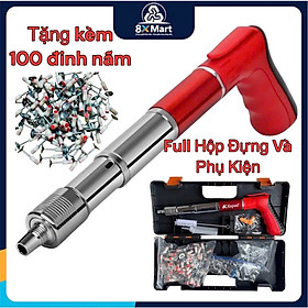 Máy Bắn Đinh Vào Bê Tông Sắt Thép Siêu Mạnh – Có 100 Đinh & Hộp Phụ Kiện, Vỏ Kim Loại Cứng Cáp
