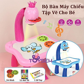 Mua Đồ chơi trẻ em bộ bàn máy chiếu tập tô vẽ thông minh 24 hình có nhạc cho bé tự học - Quà tặng sinh nhật cho bé