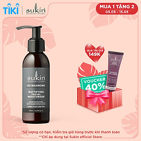 Kem dưỡng ẩm cân băng dầu dành cho da mặt Sukin Oil Balancing Mattifying Moisturiser 125ml