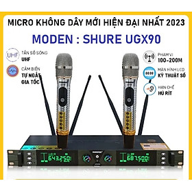 Micro, míc không dây SHURE UGX90 hàng chính hãng, Tay mic kim loại kiểu da cá sang trọng