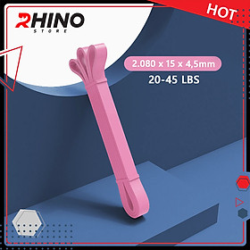 Dây kháng lực tập gym cao su tự nhiên Rhino R101 mức lực kéo phân theo từng màu, Resistance Elastic Bands dây đàn hồi, kháng lực power band tập gym, dây cao su hỗ trợ lên xà