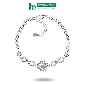 Vòng Tay , Lắc Tay Nữ Bạc 925 Cỏ 4 Lá Đính Đá May Mắn BẠC HIỂU MINH LTU434