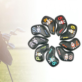 9x Golf Iron Club Head Covers Golf Wedge Iron Protective Headcover 4,5,6,7,8,9,P,A,S Lightweight Protector Golf Iron Headcover for Men Women