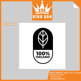 Set 100/200 sticker 100% ORGANIC (2.5x2.5cm) tem THỰC PHẨM HỮU CƠ dán lên túi / hộp đựng sản phẩm, dành cho shop (1.083)