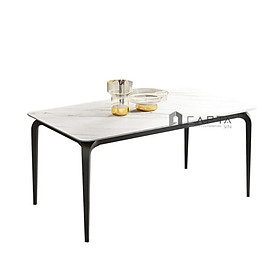 Mua Bàn ăn mặt đá phiến chữ nhật dài 1m4 / 1m6 chân sắt sơn tĩnh điện nhập khẩu TN1229 tại HCM