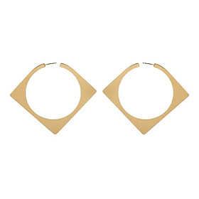 Gold Plated Geometric Hoop Earrings Personality Jewellery Gift